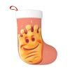 AdaNti Happy Foot Print Christmas Stockings with Plush Cuff Soft Xmas Hanging Stockings Xmas Decoration for New Year Xmas Party 1 Pack 17.7 Inch view 1