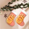 AdaNti Happy Foot Print Christmas Stockings with Plush Cuff Soft Xmas Hanging Stockings Xmas Decoration for New Year Xmas Party 1 Pack 17.7 Inch view 2