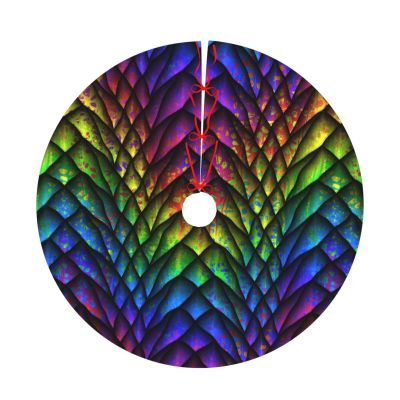 Dragon Scale Christmas Tree Skirt 48" Xmas Tree Skirt Christmas Tree Decorations Christmas Decorations for Tree Indoor Soft Christmas Tree Skirts for Holiday Party
