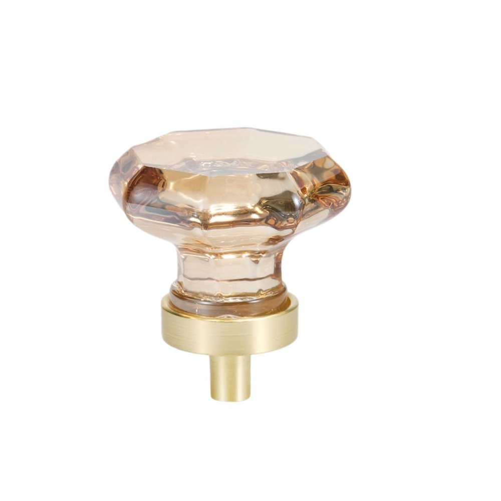 DubMag Cabinet Knobs with,Crystal Glass Door Drawer Knobs,Drawer Handles & Pulls6 Pack Crystal Handle Wardrobe Knob Zinc Alloy Champagne Color Knob Round Cake (Color : Small Mushroom)