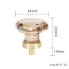 DubMag Cabinet Knobs with,Crystal Glass Door Drawer Knobs,Drawer Handles & Pulls6 Pack Crystal Handle Wardrobe Knob Zinc Alloy Champagne Color Knob Round Cake (Color : Small Mushroom) view 2