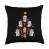 Alaskan Malamute Happy Christmas Alaskan Malamute Merry Christmas Tree Dog Ornament Throw Pillow, 18x18, Multicolor view 1