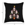 Alaskan Malamute Happy Christmas Alaskan Malamute Merry Christmas Tree Dog Ornament Throw Pillow, 18x18, Multicolor view 4
