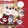 Ulico Personalized Pets Stockings, Custom Christmas Stocking for Dogs Cats, Embroidered Large Pet Paw or Bone Shape Xmas Stockings, Christmas Decoration Fireplace Hang Stocking Family Holiday1 Pcs view 3