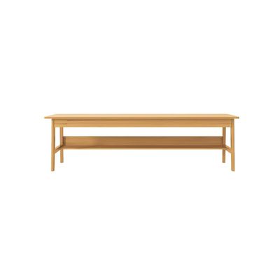 CraftThink Modern Wood Writing Desk, H-Shape Office Desk Study Writing Table Student Desk Home Office Desk Workstation - Natural Shelves Include Without Chairs 63" L x 23.5" W x 29.5" H