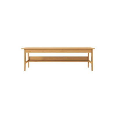 CraftThink Modern Wood Writing Desk, H-Shape Office Desk Study Writing Table Student Desk Home Office Desk Workstation - Natural Shelves Include Without Chairs 55" L x 19.5" W x 29.5" H