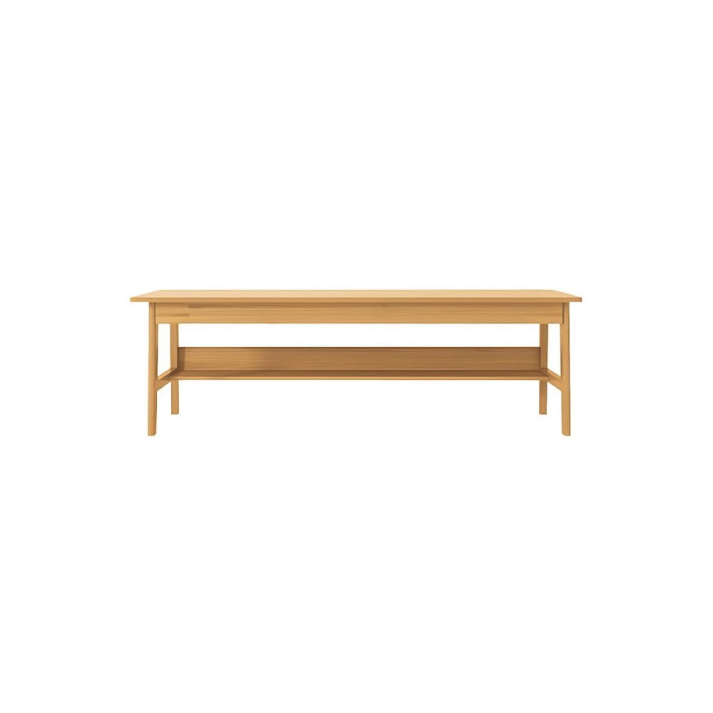 CraftThink Modern Wood Writing Desk, H-Shape Office Desk Study Writing Table Student Desk Home Office Desk Workstation - Natural Shelves Include Without Chairs 55" L x 19.5" W x 29.5" H
