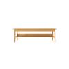 CraftThink Modern Wood Writing Desk, H-Shape Office Desk Study Writing Table Student Desk Home Office Desk Workstation - Natural Shelves Include Without Chairs 55" L x 19.5" W x 29.5" H view 1
