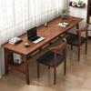 CraftThink Modern Wood Writing Desk, H-Shape Office Desk Study Writing Table Student Desk Home Office Desk Workstation - Natural Shelves Include Without Chairs 55" L x 19.5" W x 29.5" H view 2