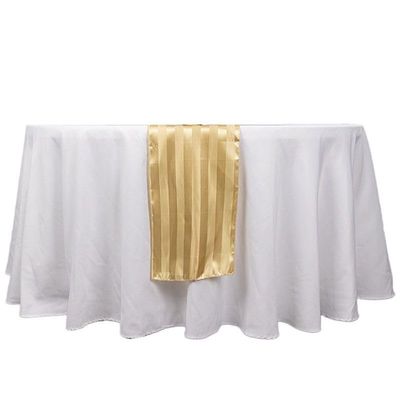 12x108 in Champagne Stripes Satin Table Runner Wedding Party Linens Events Reception Catering Tableware Home Decorations Supplies
