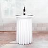 4 Pack White Round Cocktail Table Skirt, 32" x 43" Spandex Stretch Cocktail Tablecloth with Wavy Drapes, Fitted High Top Table Covers for Wedding Parties, Patio, Bar, Banquet view 2