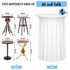 4 Pack White Round Cocktail Table Skirt, 32" x 43" Spandex Stretch Cocktail Tablecloth with Wavy Drapes, Fitted High Top Table Covers for Wedding Parties, Patio, Bar, Banquet view 3