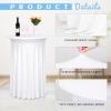 4 Pack White Round Cocktail Table Skirt, 32" x 43" Spandex Stretch Cocktail Tablecloth with Wavy Drapes, Fitted High Top Table Covers for Wedding Parties, Patio, Bar, Banquet view 4