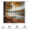 4Pcs Wonderful Forest Scene Shower Curtain Sets, Fall Modern Rustic Scenery Bathroom Set with Shower Curtain, Toilet Lid Rug, Non-Slip Rugs and Bath Mat Decor view 2