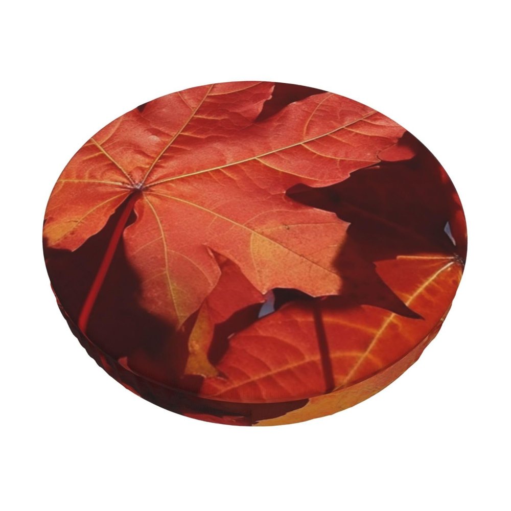 WSOIHFEC Fall Maple Leafs Stool Covers Round Chair Cover for Bar Stool Seat Covers Non Slip Round Bar Chair Cushion Cover Stool Cushion Slipcover for Home Bar Hotel Office