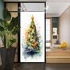 Abstract Christmas Tree Window Privacy Film Doodle Snowflakes Stars Nature Landscapes Stained Glass Window Film Sun Blocking Heat Control Decorative Window Covering Film for Home Office 27.6Wx39.4L view 1