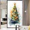 Abstract Christmas Tree Window Privacy Film Doodle Snowflakes Stars Nature Landscapes Stained Glass Window Film Sun Blocking Heat Control Decorative Window Covering Film for Home Office 27.6Wx39.4L view 4
