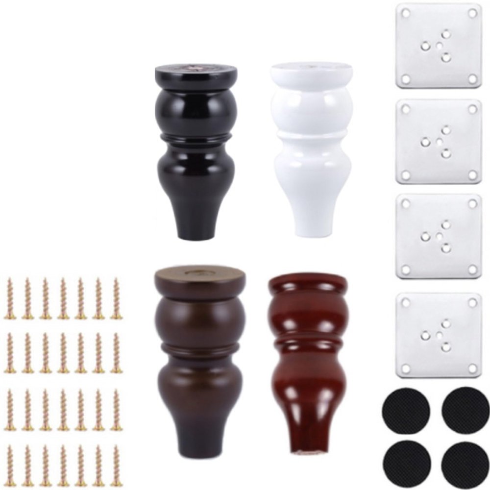AVIMYA 1/4PCS Solid Wood Furniture Legs Replacement Mid-Century Modern for Coffe Tea Table Sofa Bed TV Stands Cupboard Dressing 150mm (Color : 1PC 180mm Brown)