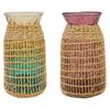 VOSAREA 2pcs Woven Rattan Glass Vase Decorative Flower Vase for Home Office and Balcony Decor Timeless Design view 1