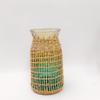 VOSAREA 2pcs Woven Rattan Glass Vase Decorative Flower Vase for Home Office and Balcony Decor Timeless Design view 2