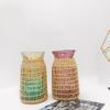 VOSAREA 2pcs Woven Rattan Glass Vase Decorative Flower Vase for Home Office and Balcony Decor Timeless Design view 3