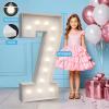 4FT Marquee Light Up Numbers 7,Party Decoration Large Marquee Light Up Letters with Weighted Water Bag,Pre-cut Foam Board Set Can Be Used for Birthdays,Weddings,Baby Anniversaries view 3