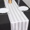 Balsa Circle 12x108 in White Stripes Satin Table Runner Wedding Party Linens Events Reception Catering Tableware Home Decorations Supplies view 2