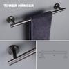 Bathroom Accessories Sets Matte Black Gunmetal Chrome Brushed Gold Robe Hook Towel Bar Paper Holder Stainless Steel,4,Piece Set Black view 4