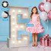 4FT Marquee Light Up Letters E,Party Decoration Large Marquee Light Up Letters with Weighted Water Bag,Pre-cut Foam Board Set Can Be Used for Birthdays,Weddings,Baby Anniversaries view 3