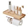 Wooden Bathroom Hardware Sets Towel Ring Rack Paper Holder Towel Bar Hook Shelf Bathroom Accessories White Kit,Doule Paper Holder view 1