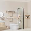 Wooden Bathroom Hardware Sets Towel Ring Rack Paper Holder Towel Bar Hook Shelf Bathroom Accessories White Kit,Doule Paper Holder view 3