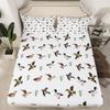 Feelyou Kids Duck Sheet Set Queen Size Duck Hunting Bed Sheets Set for Boys Girls Teens Bedroom Decor Wild Animals Sheets with Deep Pocket Fitted Sheet Women Men Botanical with 2 Pillow Case view 2