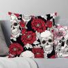 LaBdip Skeleton Flower Cyberpunk Pillow Cover, Abstract Creative European and American Style Digital Printed backrest Cover 21067-215 view 3