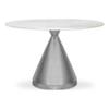 MAKLAINE Contemporary 30''H x 48''W x 48''D White Marble Dining Table, 48" W x 48" D x 30" H view 1