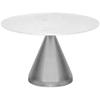 MAKLAINE Contemporary 30''H x 48''W x 48''D White Marble Dining Table, 48" W x 48" D x 30" H view 3