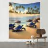 EkcoS Turtles On The Beach Colorful Retro Aesthetic Art Tapestry, Turtles On The Beach Wall Decoration Tapestry, Aesthetic Tapestry,Tapestry 60x51in view 1