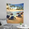 EkcoS Turtles On The Beach Colorful Retro Aesthetic Art Tapestry, Turtles On The Beach Wall Decoration Tapestry, Aesthetic Tapestry,Tapestry 60x51in view 2