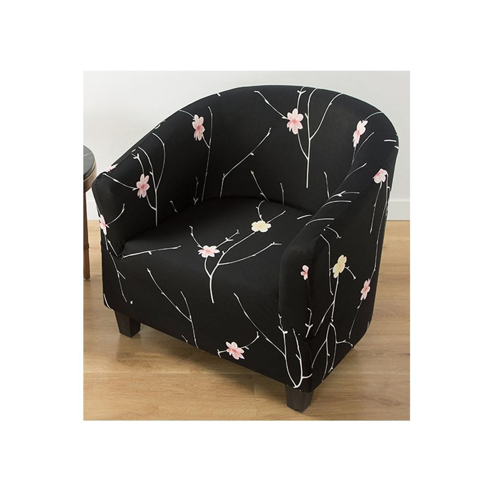 UEMIS Stretch Barrel Chair Covers Quality Tub Chair Slipcover Swivel Club Chair Slipcover Living Room Armchair Sofa Cover Removable Couch Furniture Protector Arm Chair Cover R
