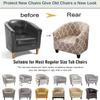 UEMIS Stretch Barrel Chair Covers Quality Tub Chair Slipcover Swivel Club Chair Slipcover Living Room Armchair Sofa Cover Removable Couch Furniture Protector Arm Chair Cover R view 4