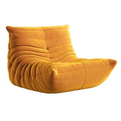 ESRADA Armless Fireside Chair,Oversized Soft Caterpillar Floor Lounge Chair, Comfy Lazy Sofa Chair,Leisure Accent Bean Bag Couch with Backrest for Living Room,Bedroom,Offic orange-85CM