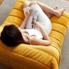 ESRADA Armless Fireside Chair,Oversized Soft Caterpillar Floor Lounge Chair, Comfy Lazy Sofa Chair,Leisure Accent Bean Bag Couch with Backrest for Living Room,Bedroom,Offic orange-85CM view 2