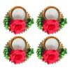 Rajasthan Kraft Traditional Flower Tealight Holder for Diwali Decoration of Home and Office|Diwali Decoration| Size 10X10X4 CM, Pack of 4 (RK-GTH-0051-4) view 1