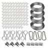 Simple Living Solutions String Light Outdoor Patio Canopy Lighting Kit, 200ft Cable Wire Kit with Wire Connectors, Stakes and Carabiners view 1