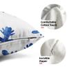 Blue Snow Flakes Winter Lumbar Pillow Covers 12X20 Inch Set of 2 Falling Snowflakes Crystal Christmas White Pillow Cases Xmas Holiday Pillowcase Rustic Cushion Case For Couch Sofa Porch Outdoor view 2