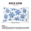 Blue Snow Flakes Winter Lumbar Pillow Covers 12X20 Inch Set of 2 Falling Snowflakes Crystal Christmas White Pillow Cases Xmas Holiday Pillowcase Rustic Cushion Case For Couch Sofa Porch Outdoor view 3