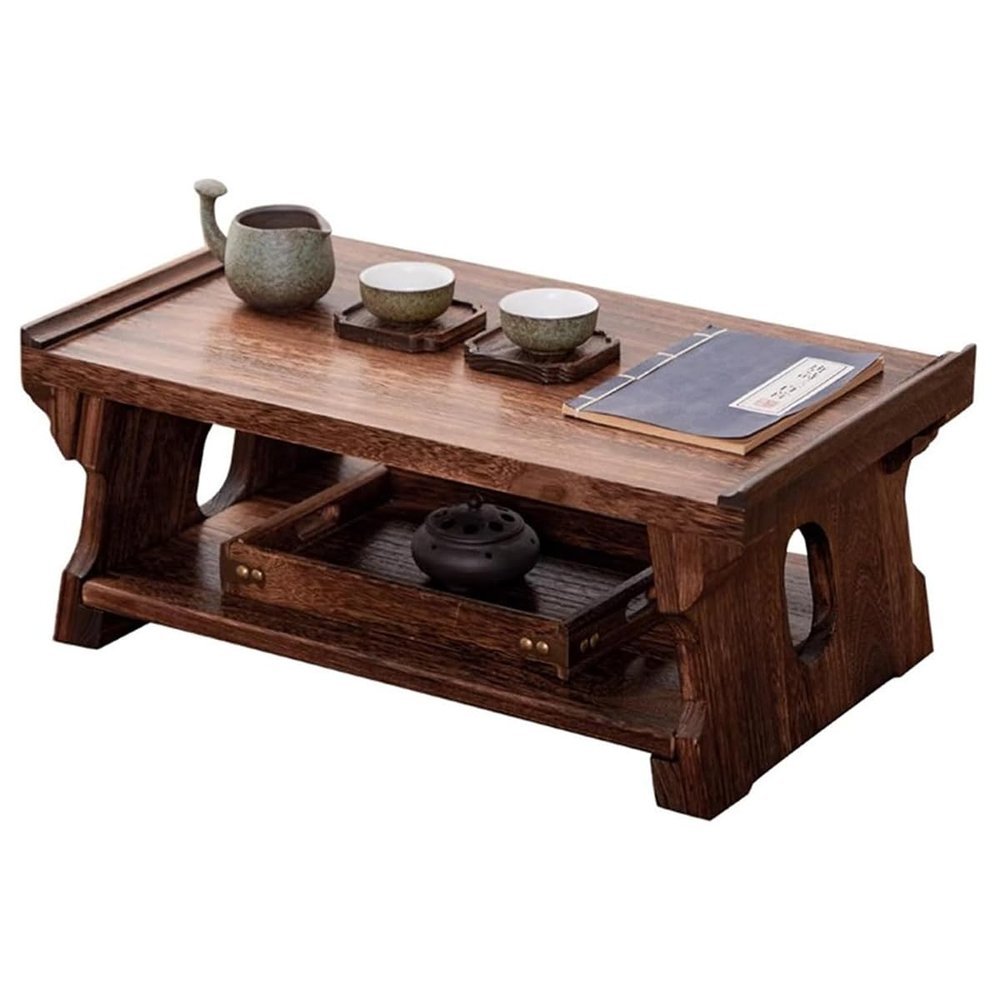 CUPKEE Multifunctional Coffee Tables, Antique Table Tatami Table, Meditation & Tea Table Multifunctional Portable Low Table Floor Tea Table,D