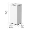 ULTRAWAVE Trash Can Kitchen Smart Trash Can Stainless Steel Sensor Trash Can Large Metal Rectangular Indoor Trash Can with Lid 13 Gallon Capacity 3 Styles Available Indoor Garbage Can (Color : White) view 2