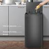 ULTRAWAVE Trash Can Kitchen Smart Trash Can Stainless Steel Sensor Trash Can Large Metal Rectangular Indoor Trash Can with Lid 13 Gallon Capacity 3 Styles Available Indoor Garbage Can (Color : White) view 3