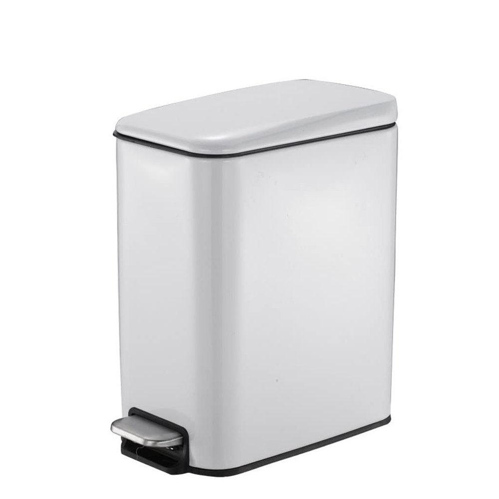 ULTRAWAVE Trash Can Kitchen Indoor Gap Rectangular Stainless Steel Trash Can with Lid Household Living Room Bedroom Bathroom Stainless Steel Foot-Operated Trash Can Indoor Garbage Can (Size : 1-5L)