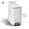 ULTRAWAVE Trash Can Kitchen Indoor Gap Rectangular Stainless Steel Trash Can with Lid Household Living Room Bedroom Bathroom Stainless Steel Foot-Operated Trash Can Indoor Garbage Can (Size : 1-5L) view 2